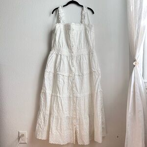 GAP x DOEN White Eyelet Midi Dress